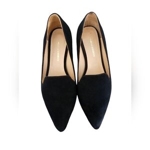 Nicholas Kirkwood black velvet slip on Loafers featuring faux pearls accents 37.